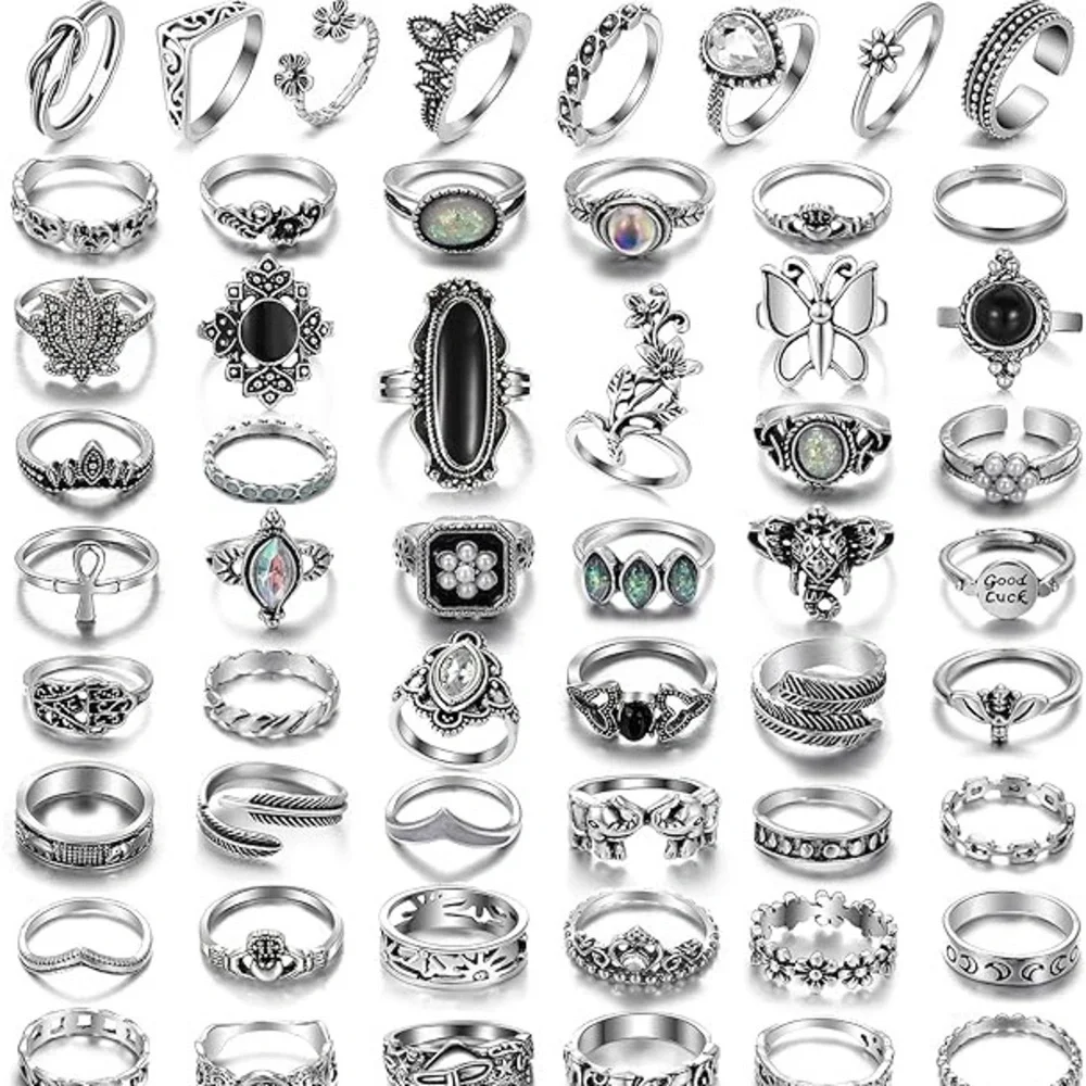 Elegant Silver-Tone Ring Sets - Picture 4 of 6
